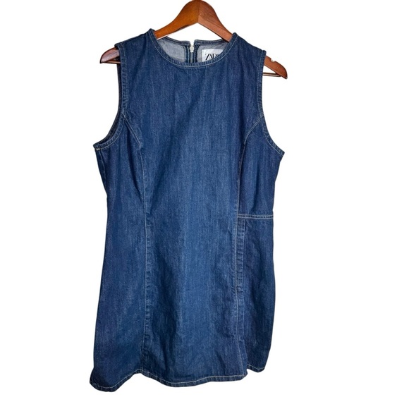 Zara Blue Denim Mini Dress Size XXL - Picture 5 of 15
